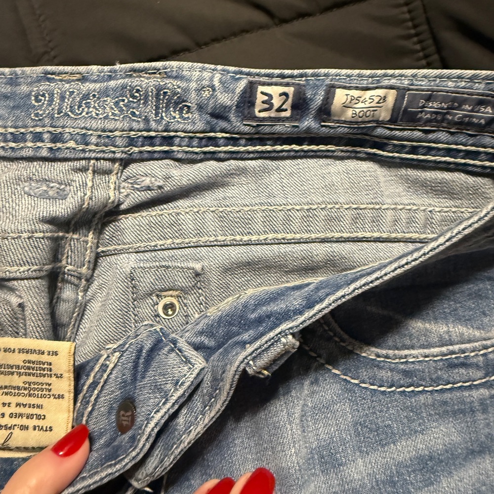 Miss Me Light Blue Flare Jeans - Picture 3 of 3